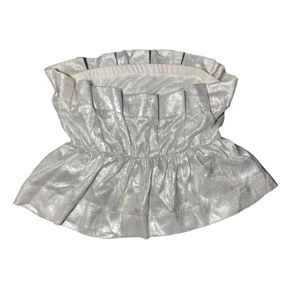 TCEC | Silver Strapless Metallic Top | Size Large - Picture 4 of 4